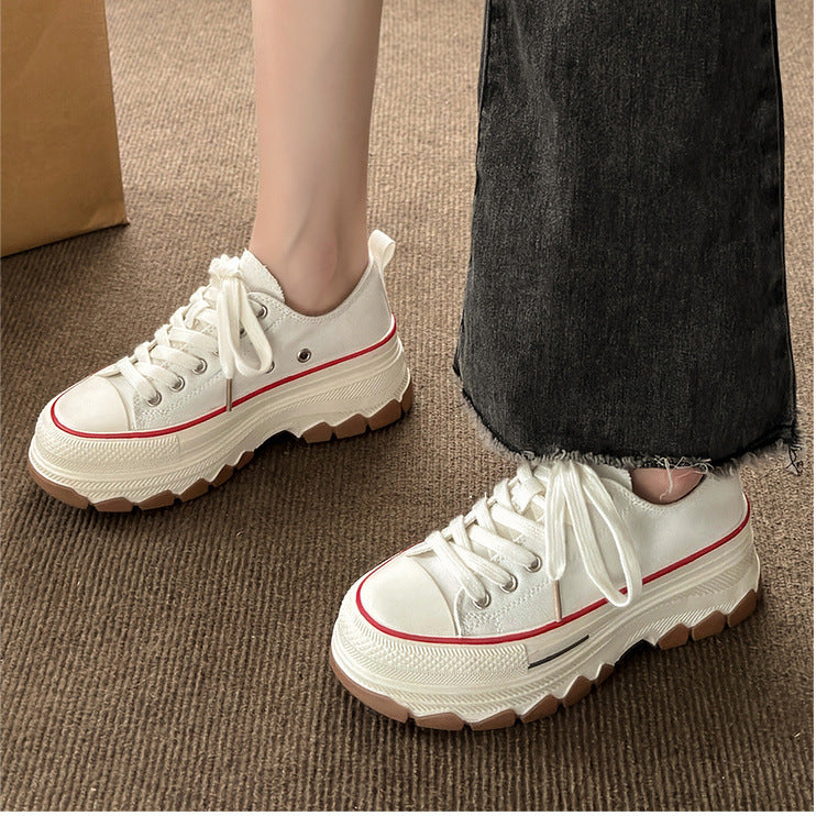 Thick Bottom Breathable Canvas Shoes Casual Sneakers