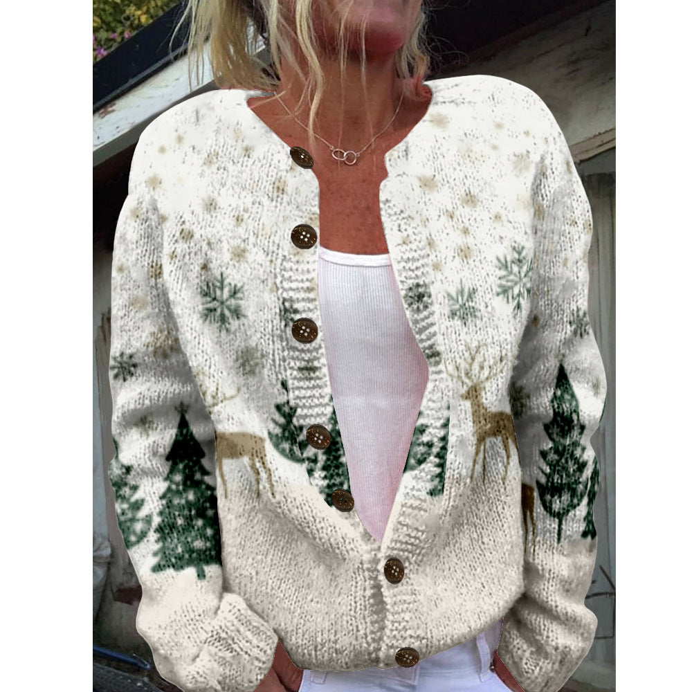 Women's Floral Cardigan with Animal-Inspired Elements