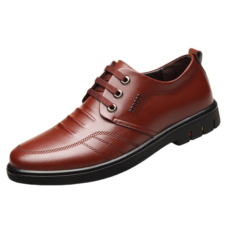 Men's Breathable Casual Leather Shoes for Fall Business Formal Wear