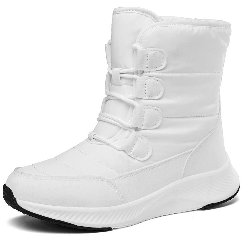 Women's Waterproof Mid-Calf Snow Boots with Front Zipper