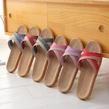 Women's Four Seasons Home Sweat-Absorbent Linen Slippers