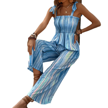 Women's Wide-Leg Suspender Jumpsuit