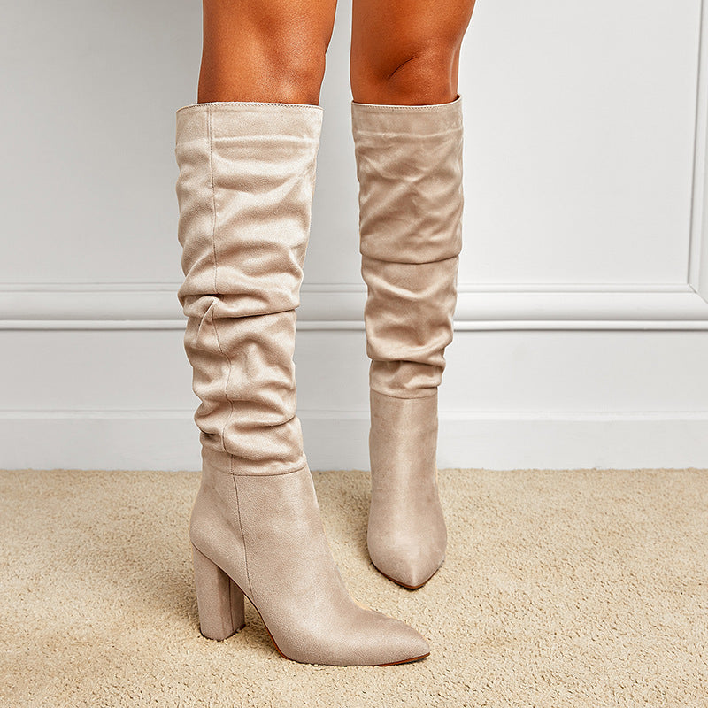 New Winter High Heel Knee-High Boots for Women