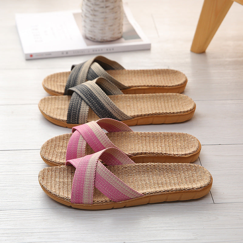 Women's Four Seasons Home Sweat-Absorbent Linen Slippers