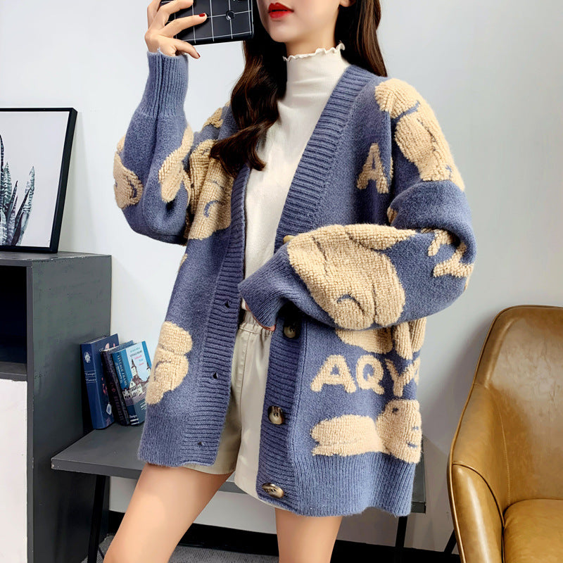 Lazy Style Korean Loose Retro Sweater