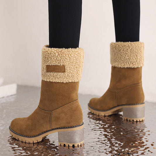 Fashionable Suede Low-Cut Women's Boots with Unique Style