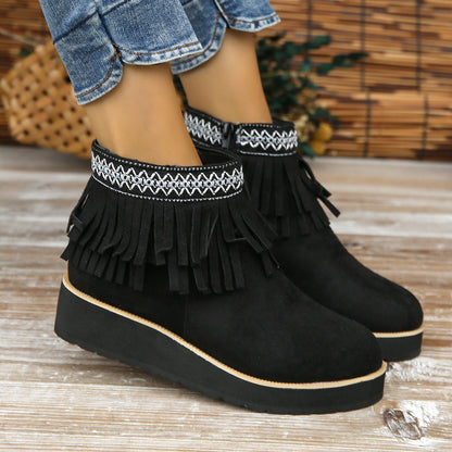 Stylish Small Wedge Booties with Thick Bottom for Fashionable Wear