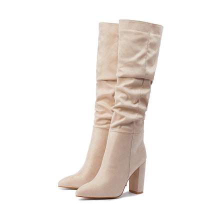 New Winter High Heel Knee-High Boots for Women