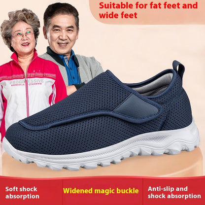 Men's Adjustable Velcro Walking Shoes for Widened Instep and Swollen Feet