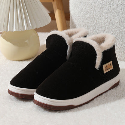 Winter Warm Plus Velvet Cotton Home Shoes