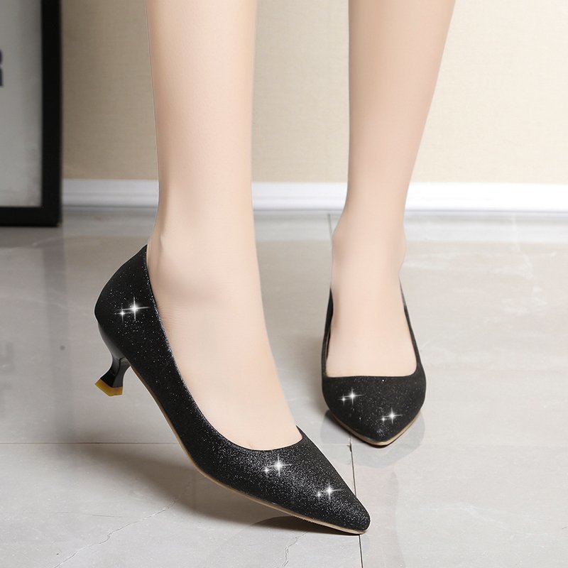 Women's Fashionable Low-Cut Pointed Heel Shoes