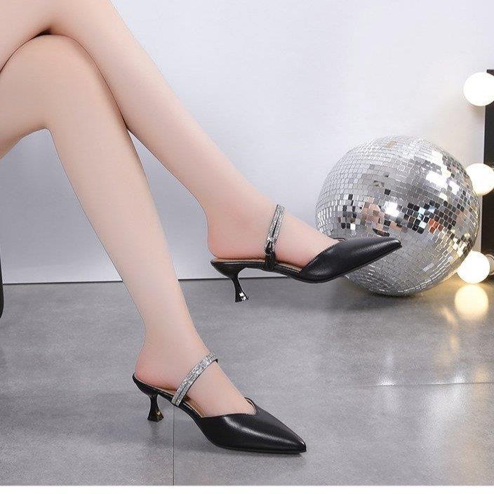 Women's Pointed Toe Closed Toe Half Slippers