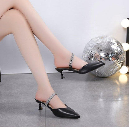 Women's Pointed Toe Closed Toe Half Slippers