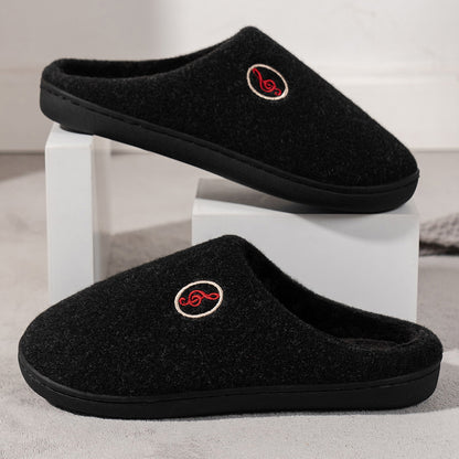 Warm Velvet Woolen Non-Slip Cotton Slippers for Couples