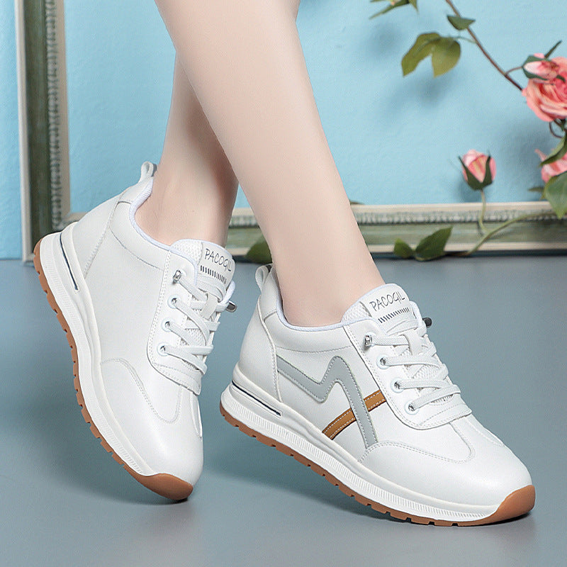 Lightweight Soft Sole Leather Non-Slip Leisure Sneakers