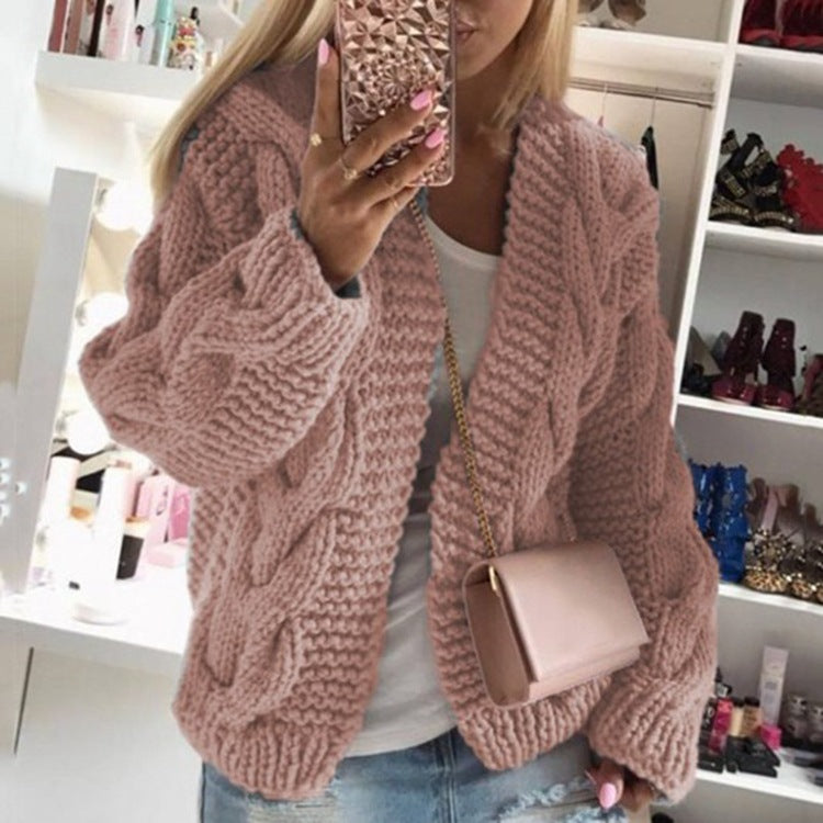 Twist hat cardigan sweater