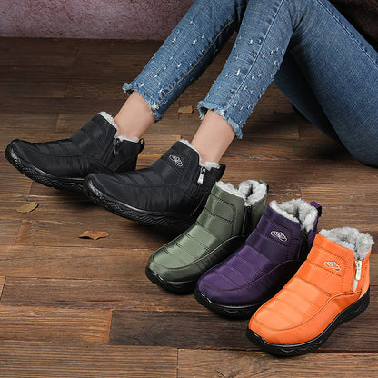 Plus Size Women's Ankle Boots: Thickened Cotton-Padded Warm Snow Shoes