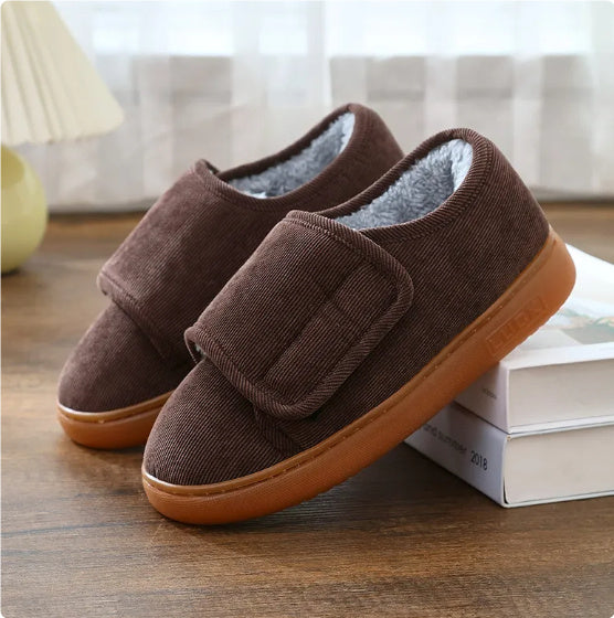 Men's and Women's Large Opening Warm Cotton Slippers with Bag Heel