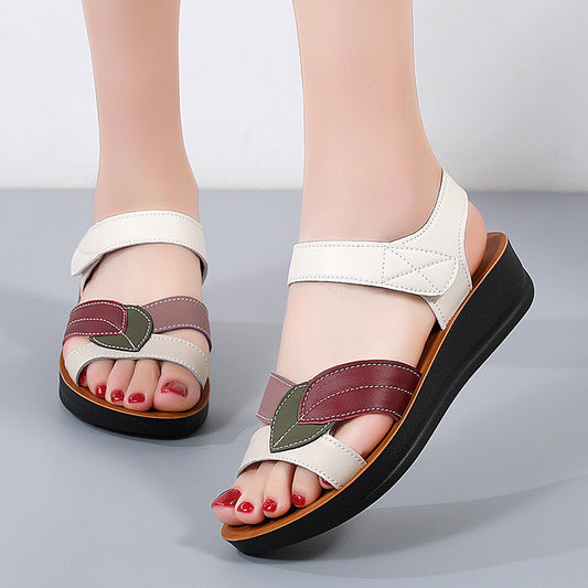 Summer Thick-Soled Sandals for Women: Casual, Non-Slip, Comfortable Velcro-Design