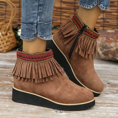 Stylish Small Wedge Booties with Thick Bottom for Fashionable Wear