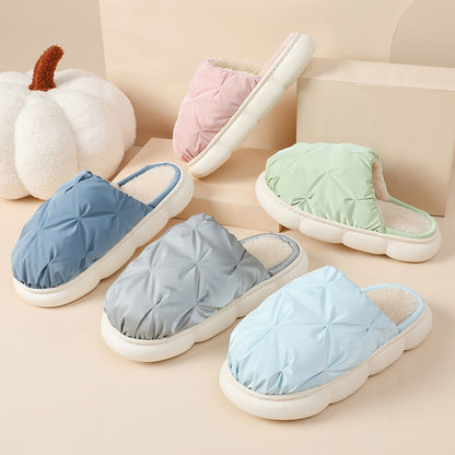 Thick Bottom Waterproof Plush Cotton Indoor Leisure Slippers