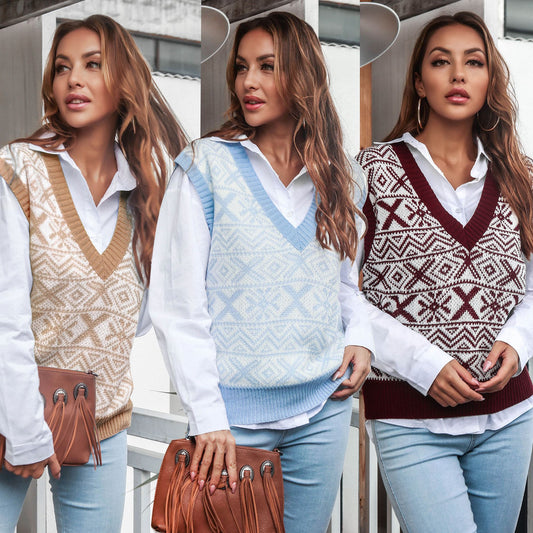 Stylish Autumn/Winter Knitted Acrylic Vest Sweater: Stay Cozy!