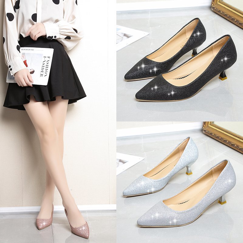 Women's Fashionable Low-Cut Pointed Heel Shoes