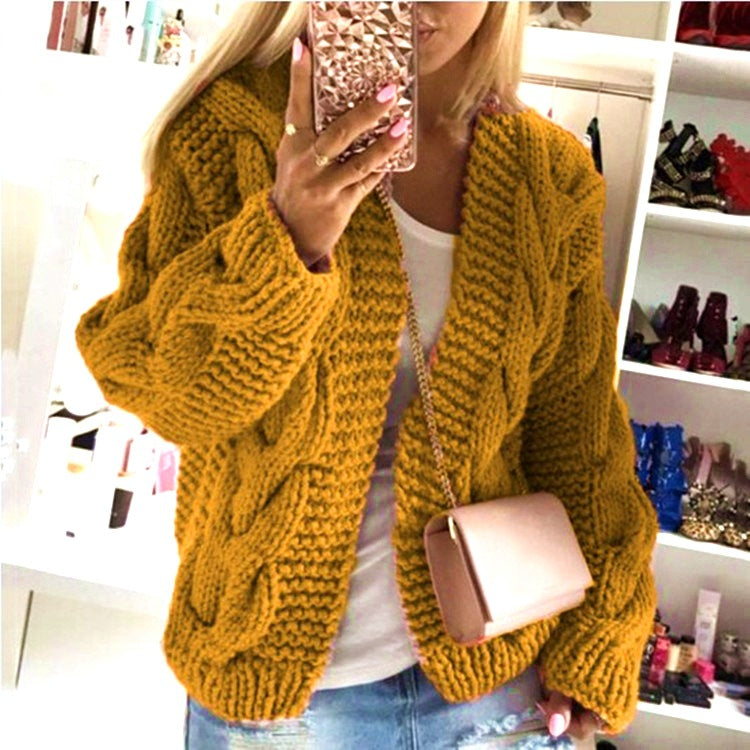 Twist hat cardigan sweater