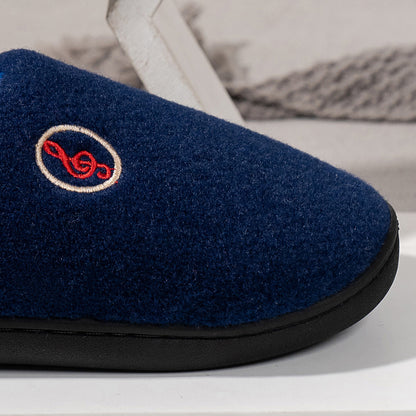 Warm Velvet Woolen Non-Slip Cotton Slippers for Couples