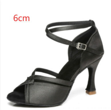 Latin Dance Shoes with Soft Bottom, Seamless Design, and High-Wrapped Heel