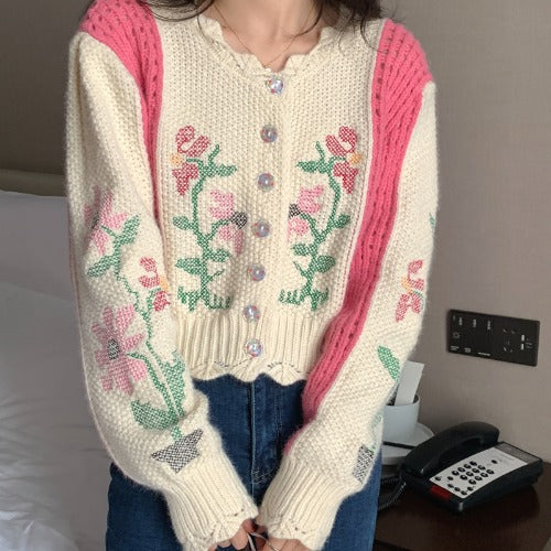 Women's Long-sleeved Sweater Knit Sweater Short Cardigan Jacket