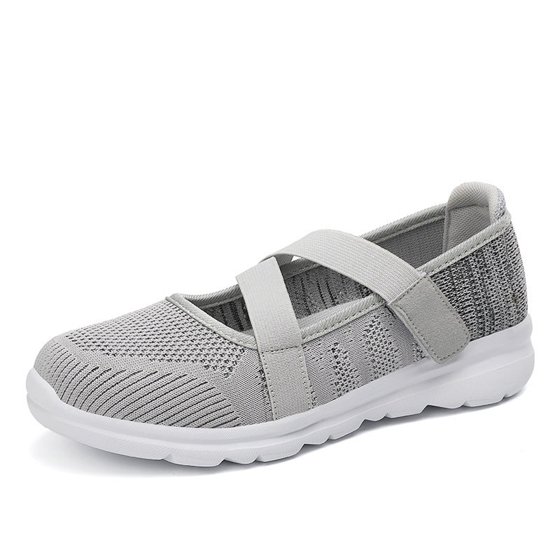 Women's Breathable Fly-Woven Mesh Flat Shoes with Soft Non-Slip Sole