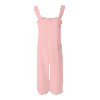 Pocket Button Casual Jumpsuit For Women