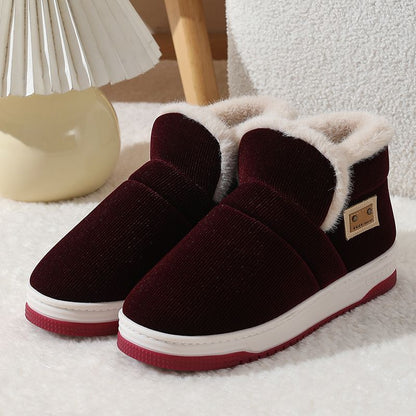 Winter Warm Plus Velvet Cotton Home Shoes