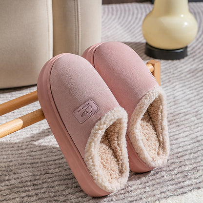 Velvet Thermal Non-Slip Lambswool Cotton Slippers - Cozy Indoor Footwear