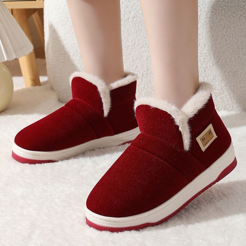 Winter Warm Plus Velvet Cotton Home Shoes