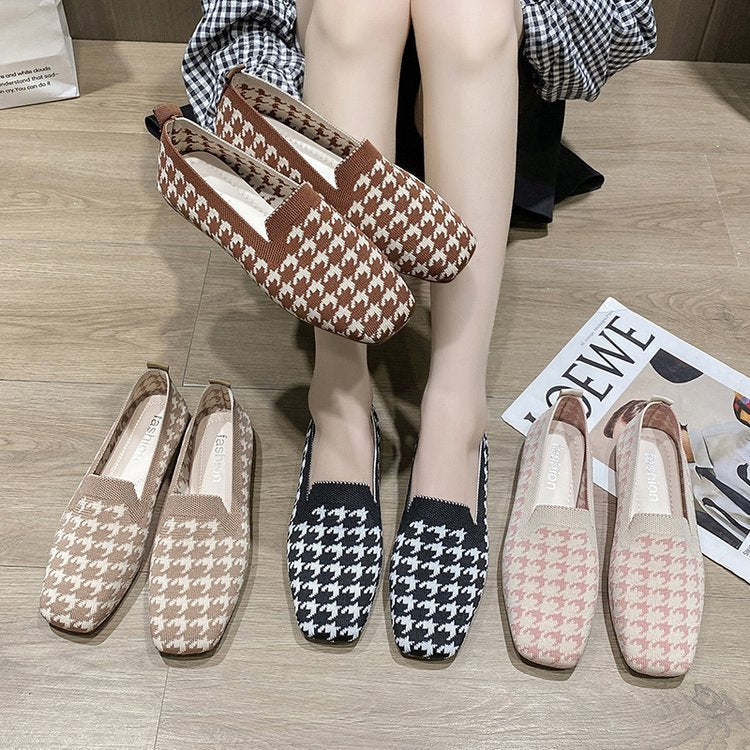 Spring Korean Flat Shoes with Square Toe