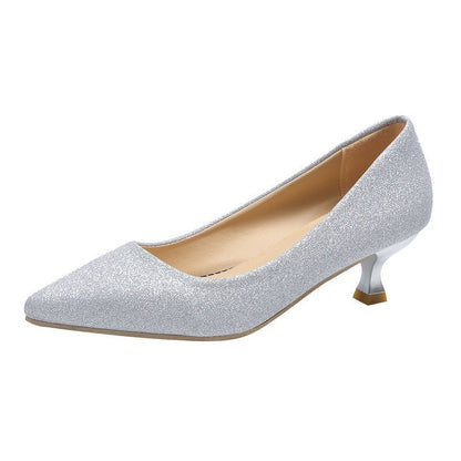 Women's Fashionable Low-Cut Pointed Heel Shoes