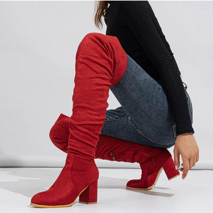 Women's Over-the-Knee High-Heeled Elastic Boots