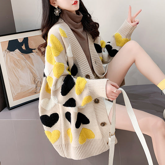 Thick Fashion Long Sweater Cardigan: Stylish Autumn-Winter Attire