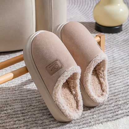 Velvet Thermal Non-Slip Lambswool Cotton Slippers - Cozy Indoor Footwear