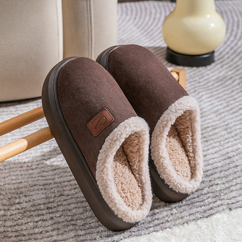 Velvet Thermal Non-Slip Lambswool Cotton Slippers - Cozy Indoor Footwear