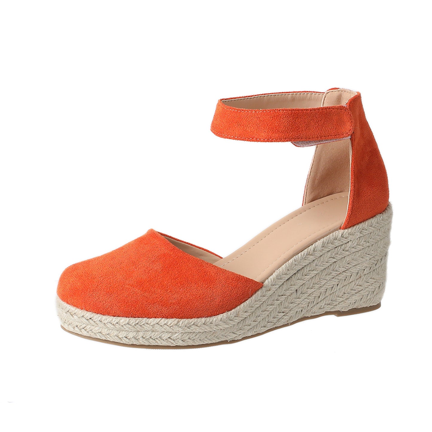 Stylish New Women's Closed Toe Wedge Sandals with Platform and Straw Woven Hemp Rope