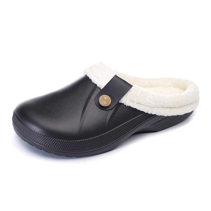 Plus-Size Women's Fleece-Lined Cotton Slippers – Cozy Home Footwear