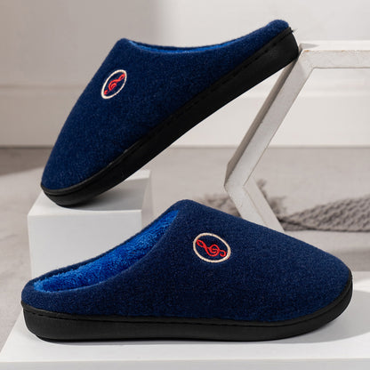 Warm Velvet Woolen Non-Slip Cotton Slippers for Couples