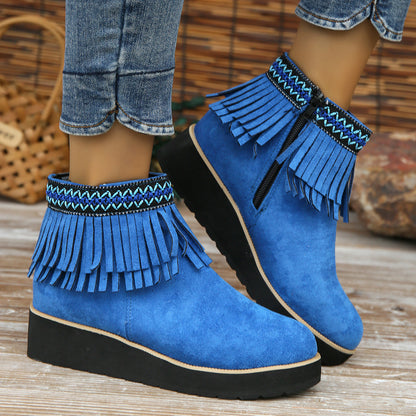 Stylish Small Wedge Booties with Thick Bottom for Fashionable Wear