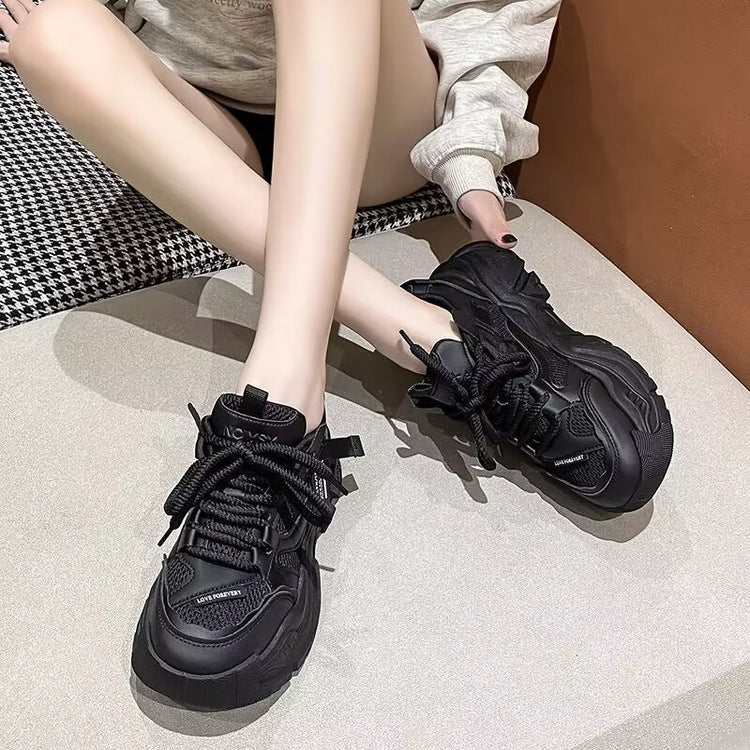 Fleece-Lined All-Matching Casual Sneakers with Thick Bottom and Height Increase