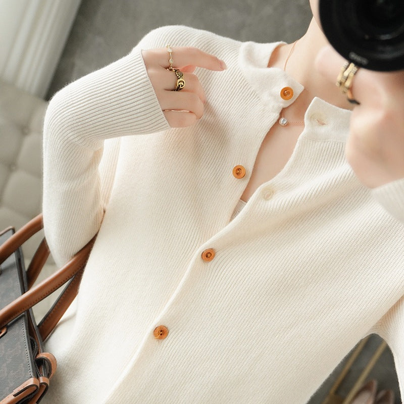 Round Neck Loose Knit Sweater Sweater Short Bottoming Shirt