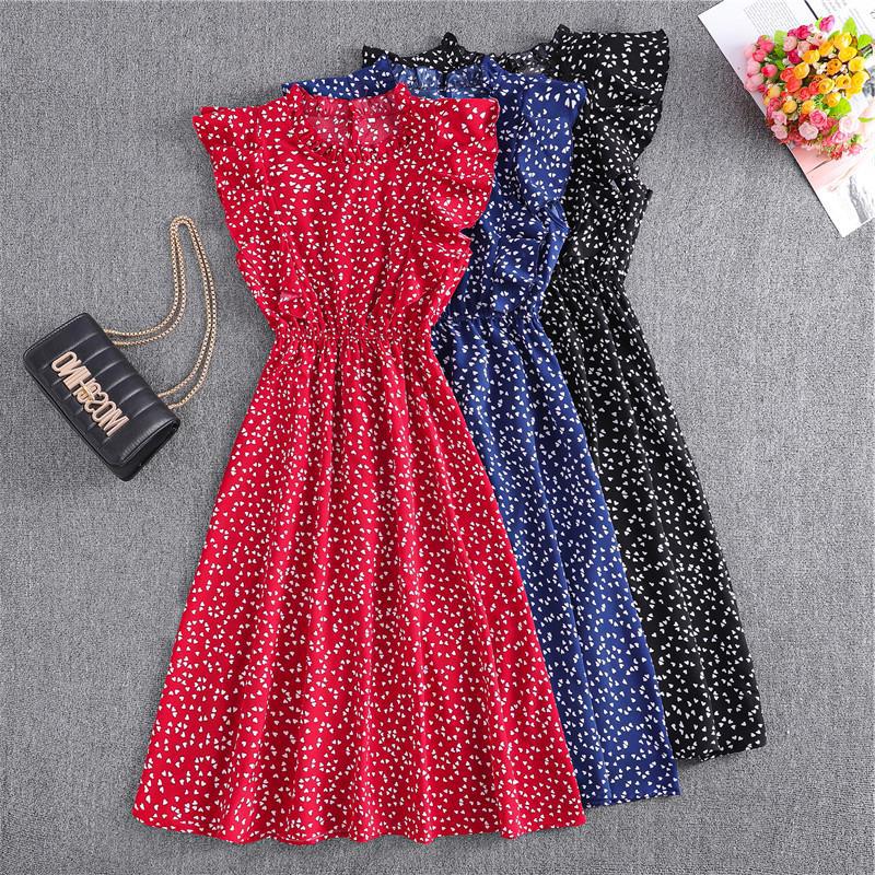 Women's Polka Dot Chiffon Loose And Versatile Dress