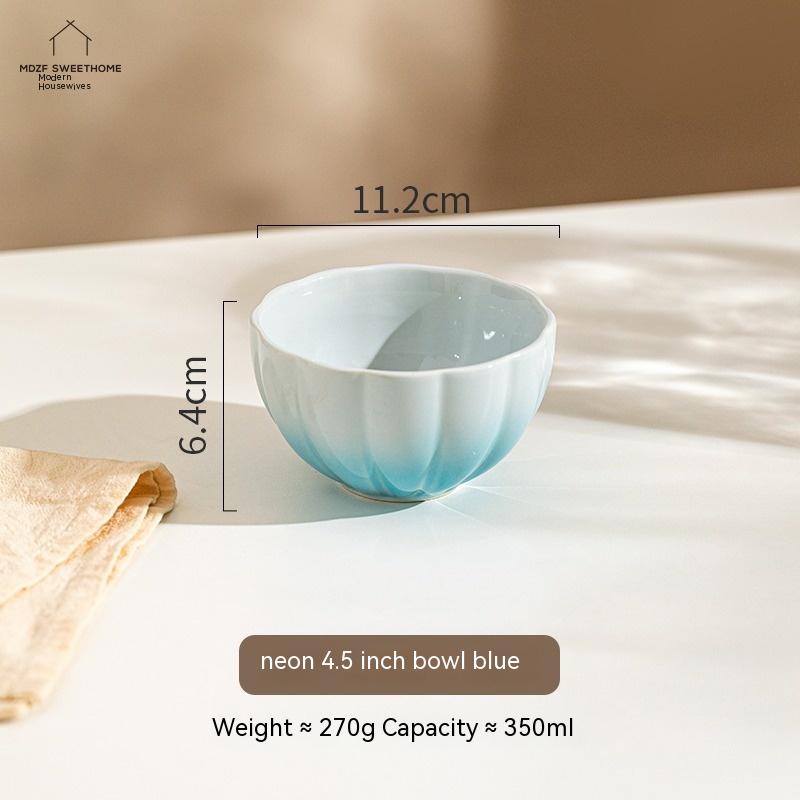 Colorful Gradient Dopa Ceramic Bowl Plate – Stylish Tableware for Household Use